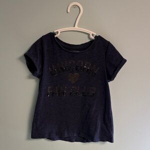 George Navy Blue Unicorn Fan Club Sequence Print T-Shirt, Girl Size 6